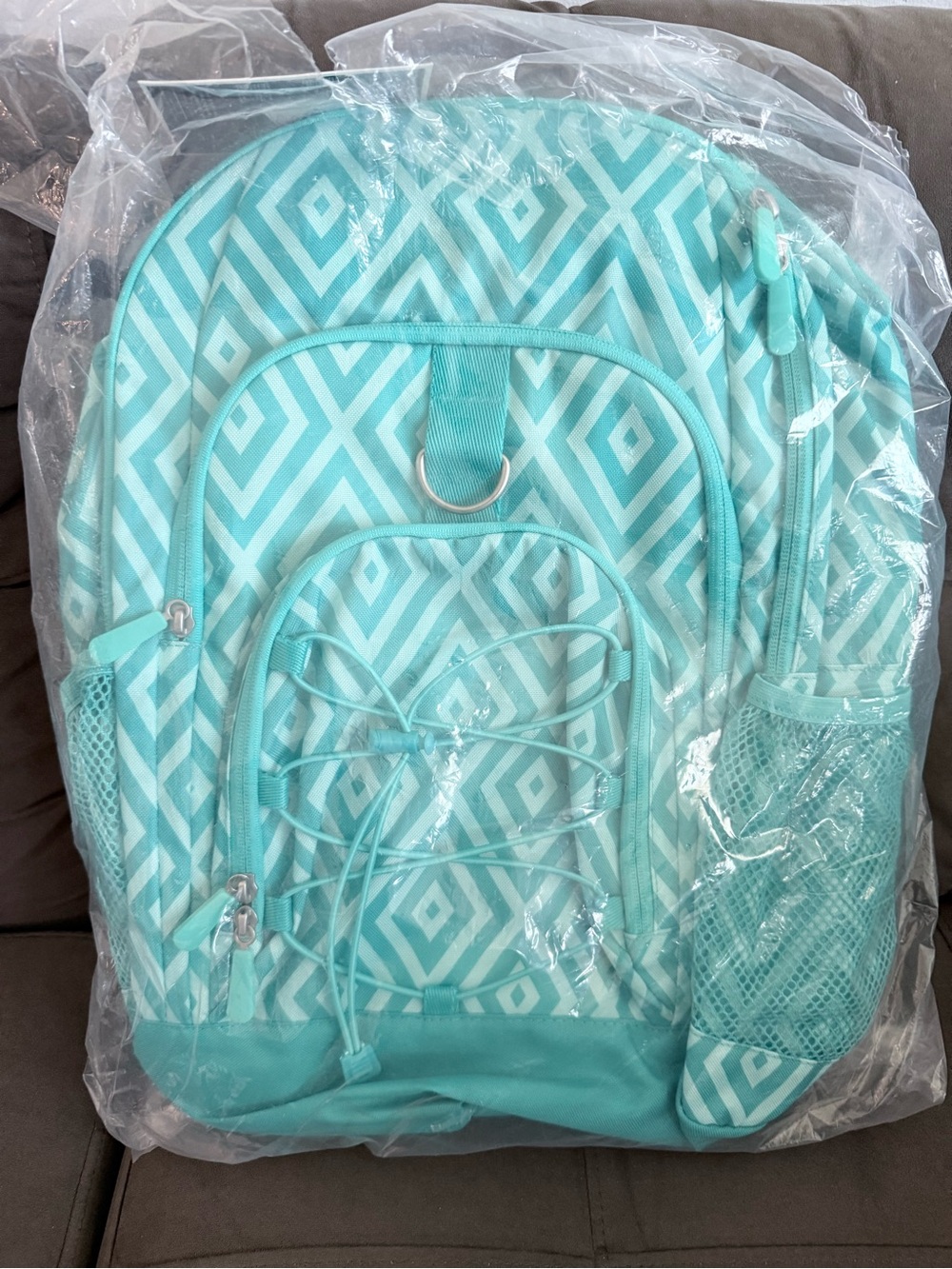 Pottery Barn Teen Aqua Geometric Kids Backpack